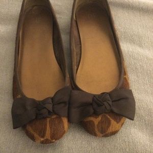 Calf hair giraffe print flats